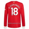 Camiseta de fútbol Manga Larga Manchester United Bruno Fernandes 18 Primera Equipación 2021/22 - Hombre